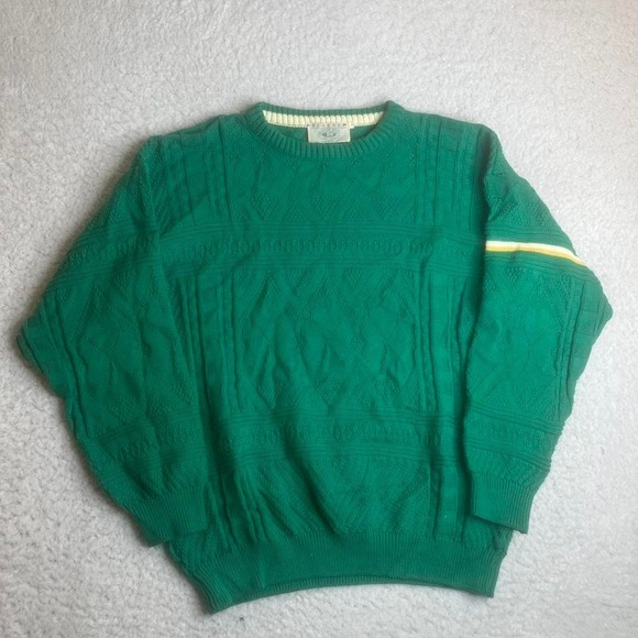 Blarney Woollen Mills Other - Vintage Blarney Woolen mills men green cable knit sweater fisherman Ireland  L